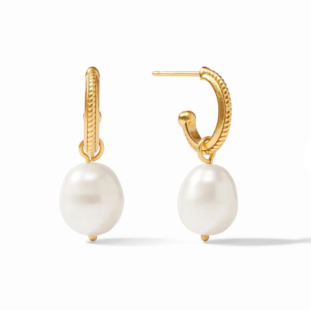Julie Vos Delphine Pearl Hoop & Charm Earring